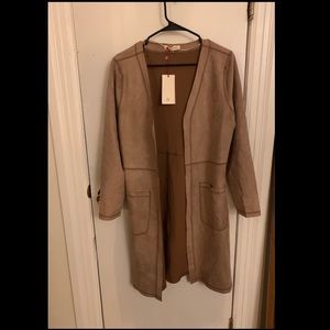 Solitaire Long Faux Suede Jacket